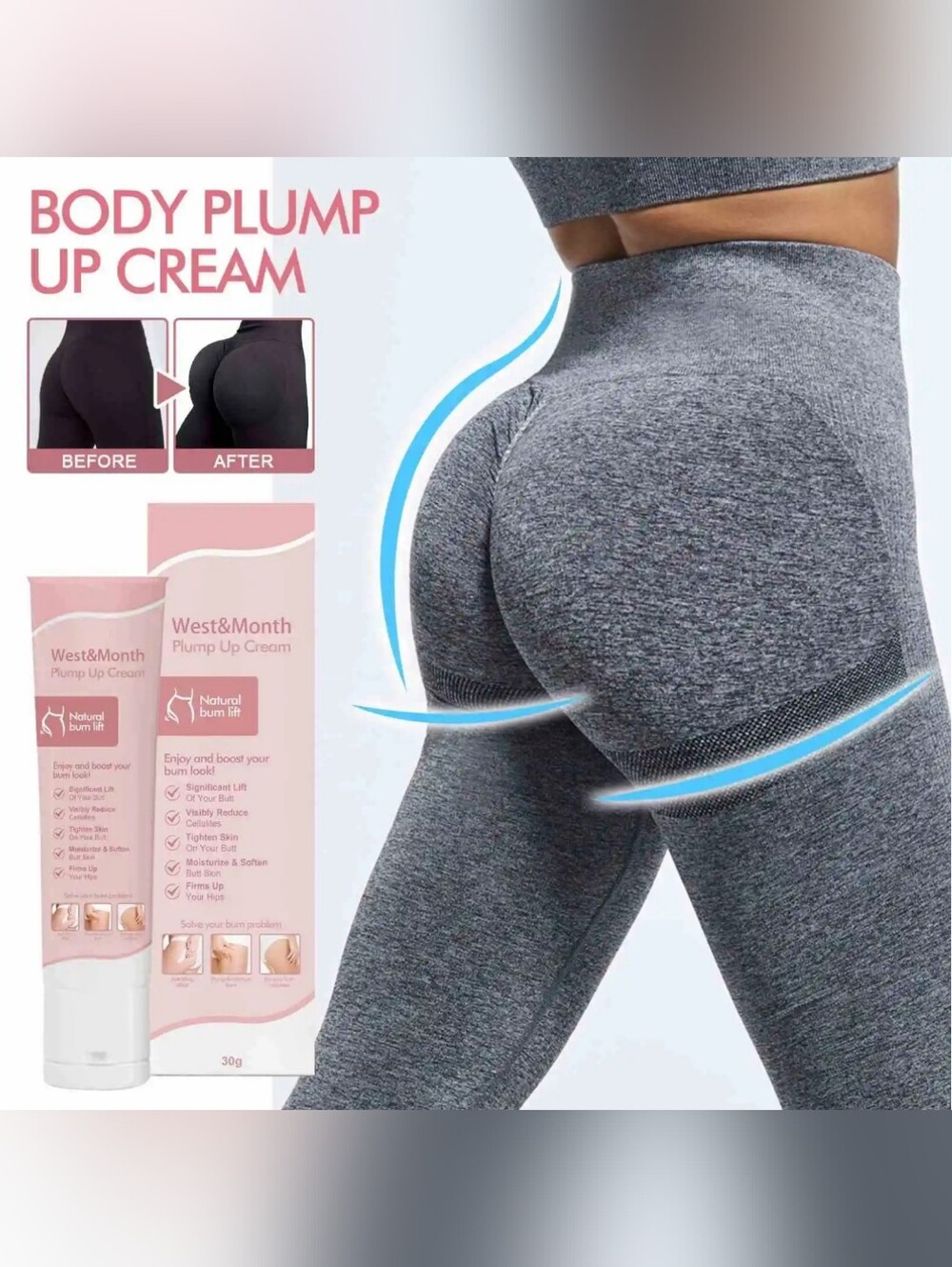 West&Month Plump Up Cream Lift Firming Cellulite Reduction Moisturizer